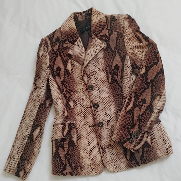 Javier Simorra brown reptile print blazer - Picture 1 of 6